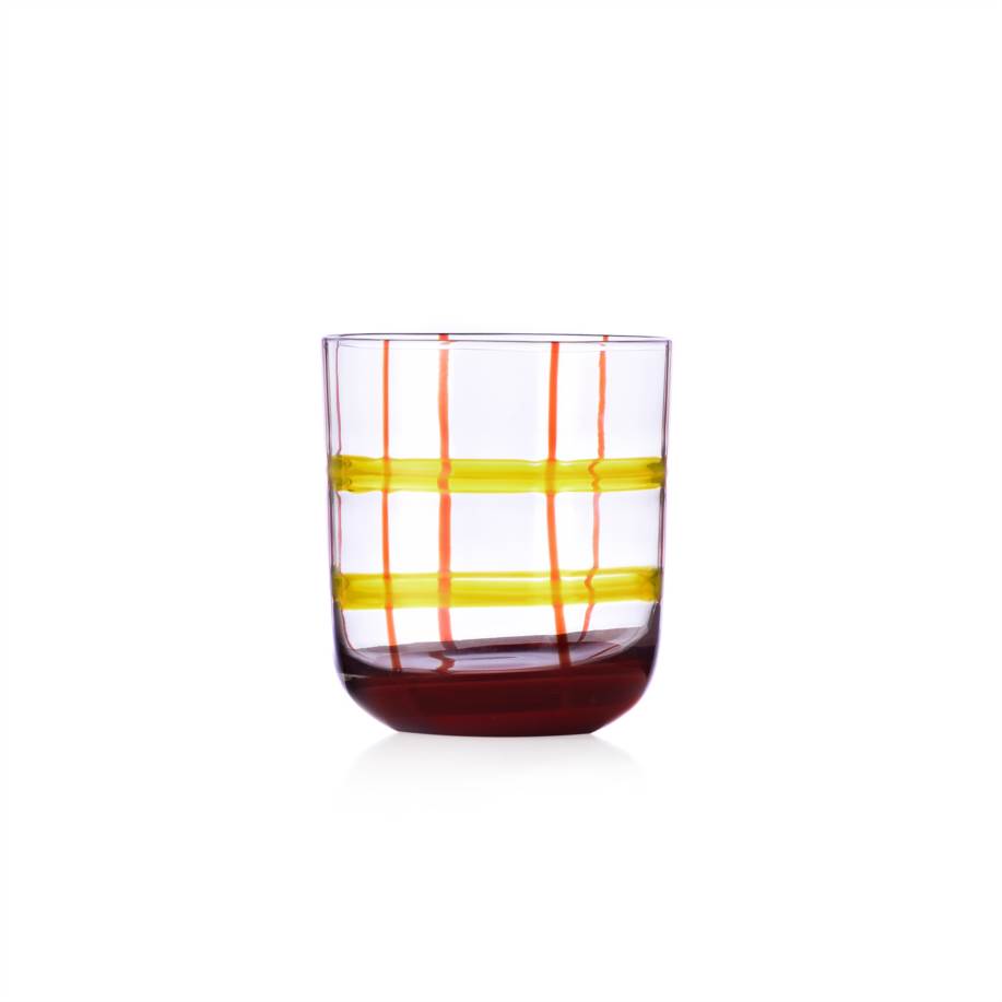 Milanese Glass - Gesti Tumbler - Yellow & Bordeaux
