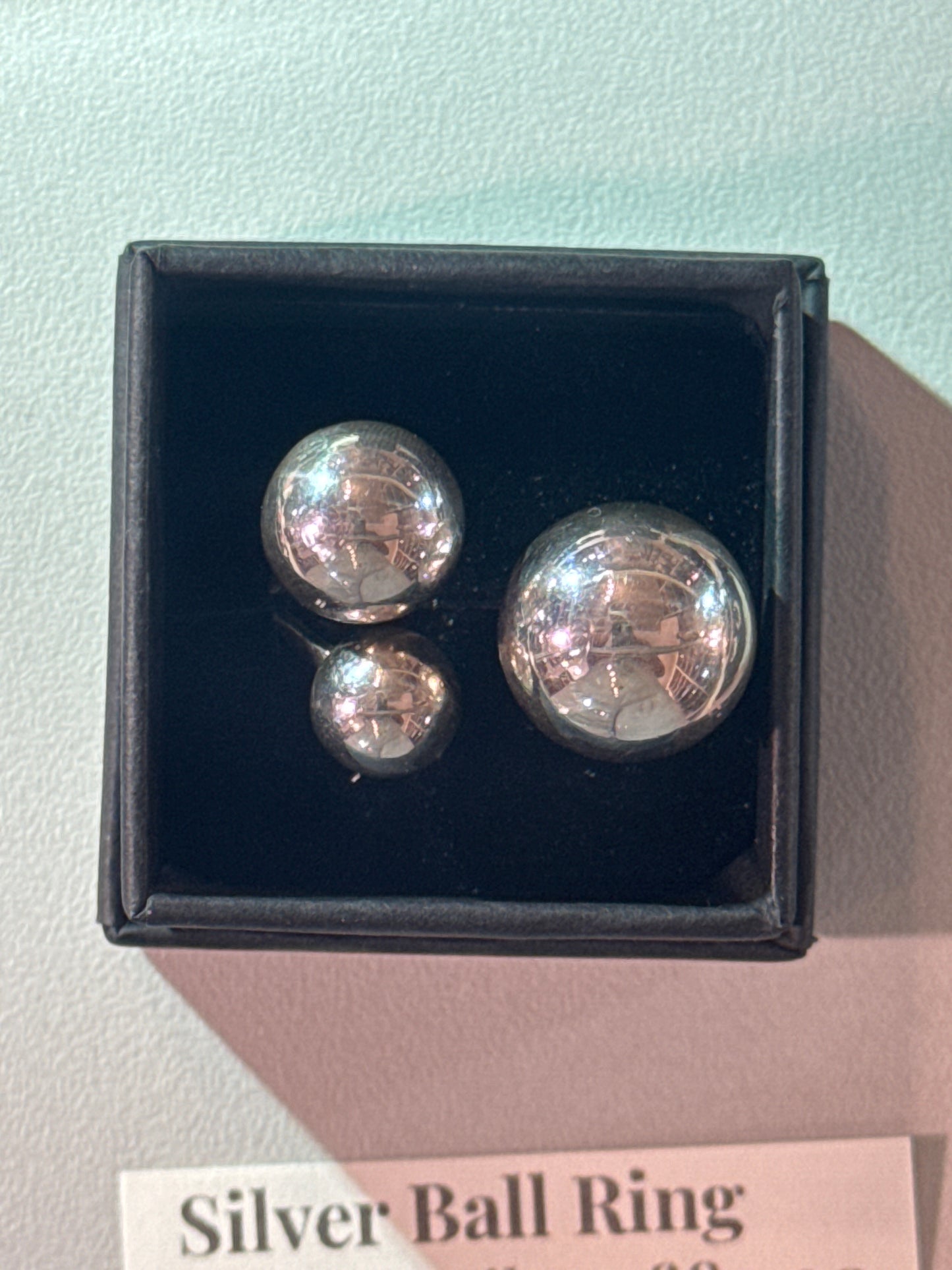 3 Ball Ring Silver Larger