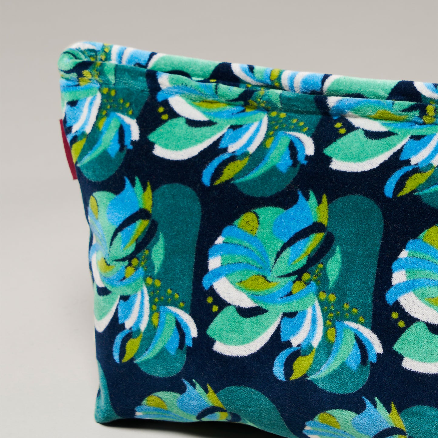 Printed Cotton Velvet - Washbag - Split Navy