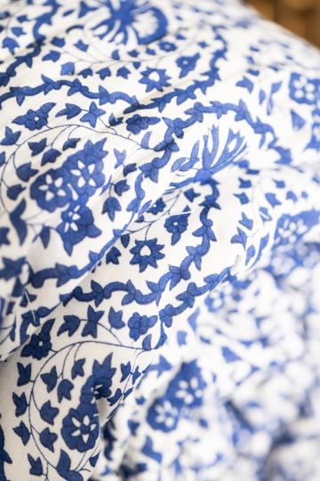 Cotton Quilt - Blue & White Floral