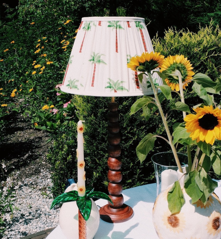 Wooden Bubble Lamp With Empire Shade