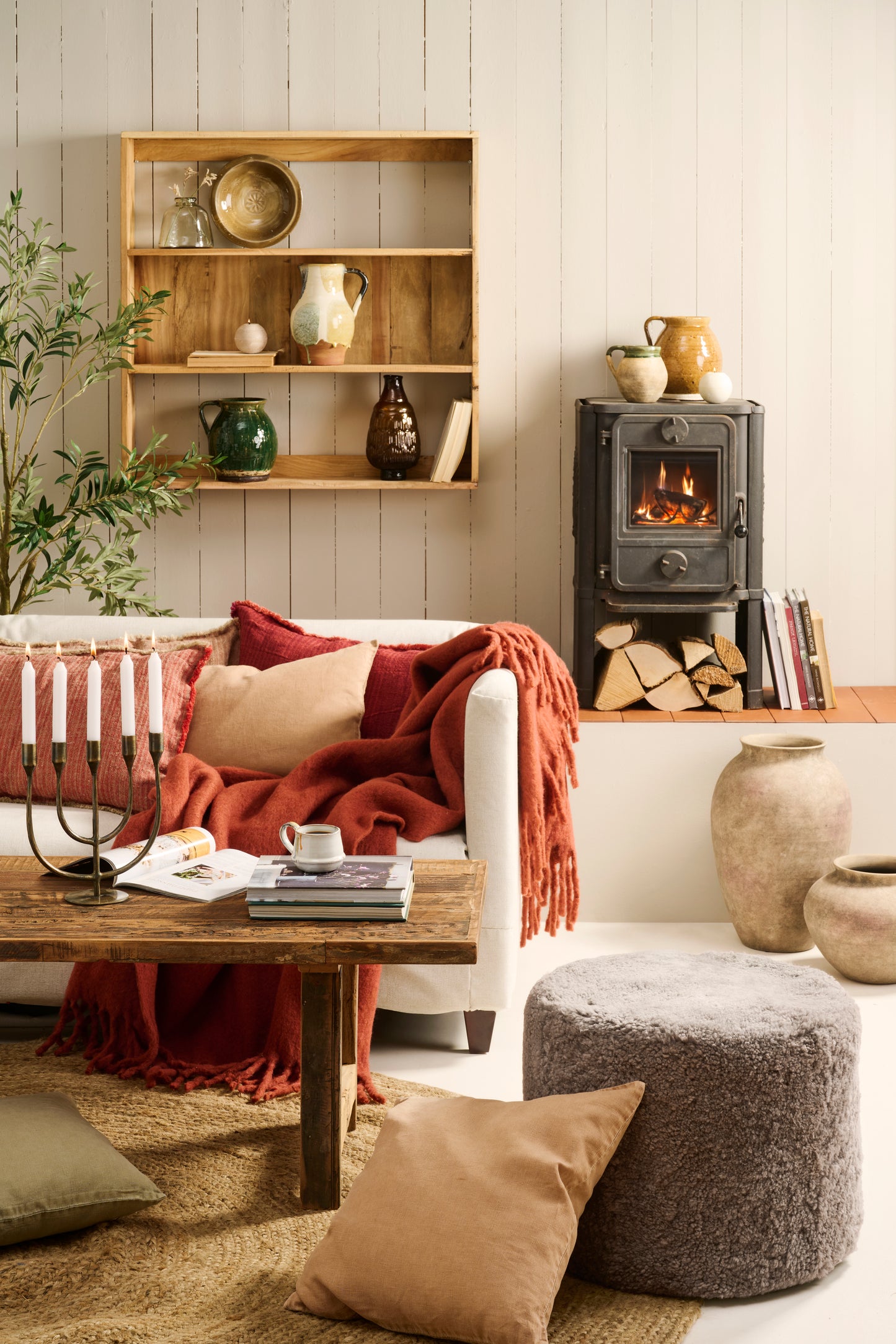 Lamb Fur Pouffe
