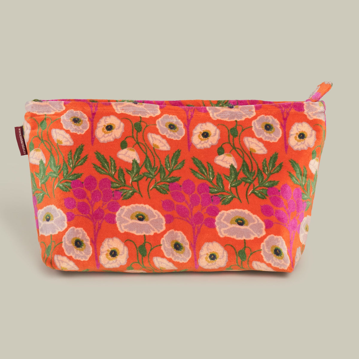 Printed Cotton Velvet - Washbag - Poppy
