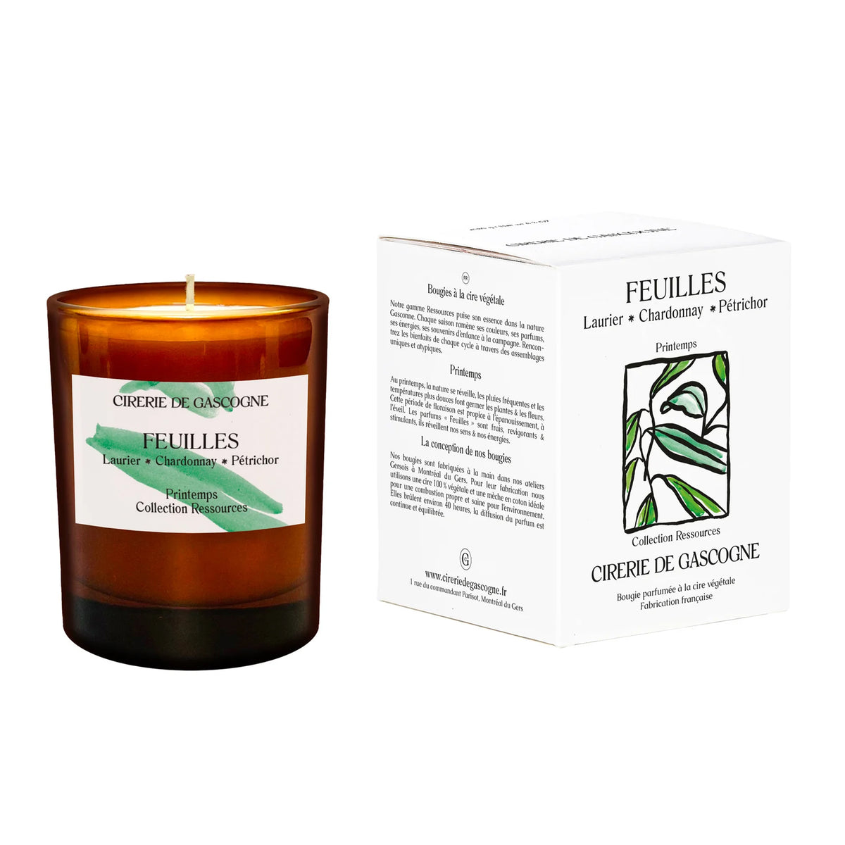 Cirerie de Gascogne - Ressources Collection Scented Candle - Spring: Leaves