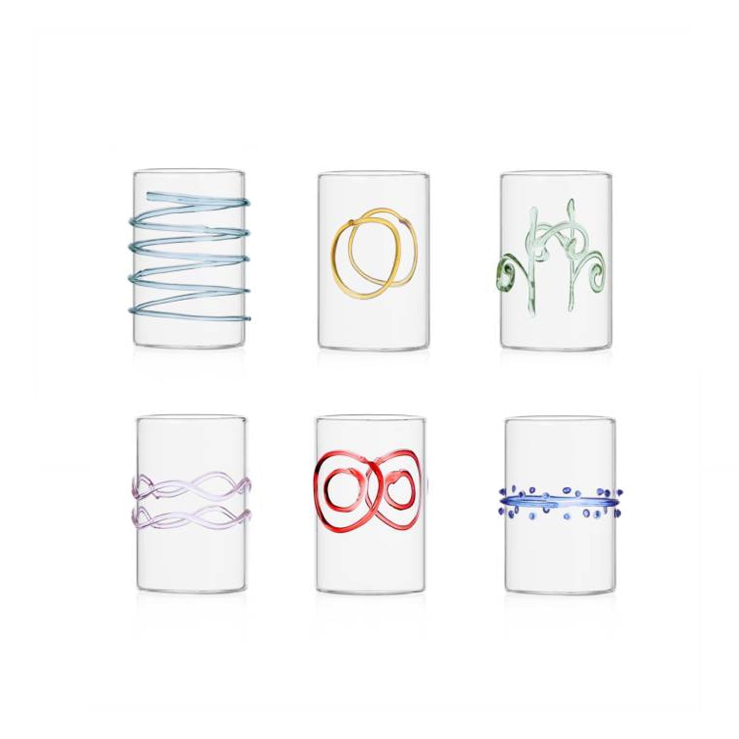 Milanese Glass - Deco Shot Glasses - Set of 6