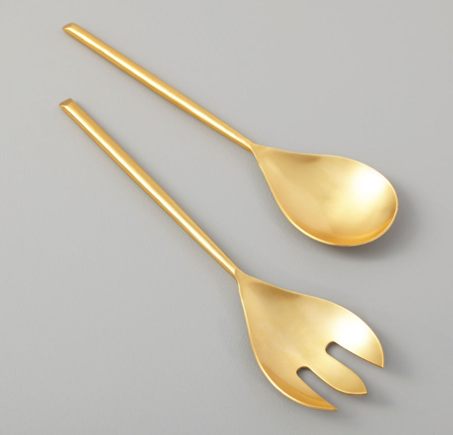 Salad Servers - Matte Gold