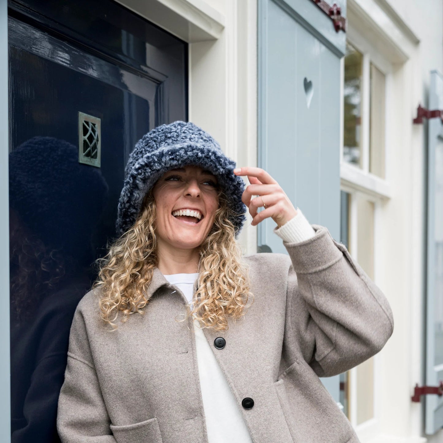 Fur Bucket Hat - Curly Blue