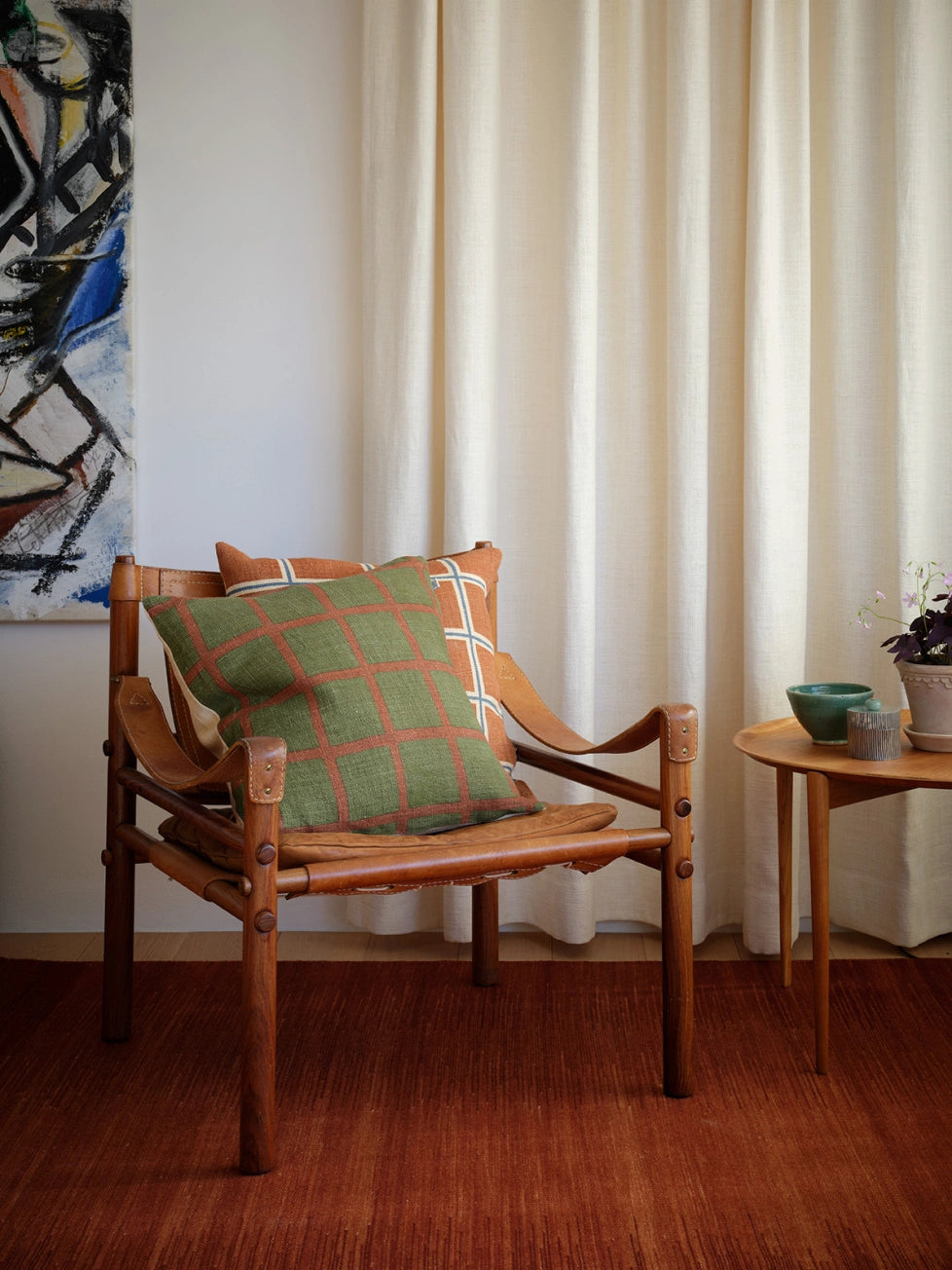 Linen Cushion - Fine Check