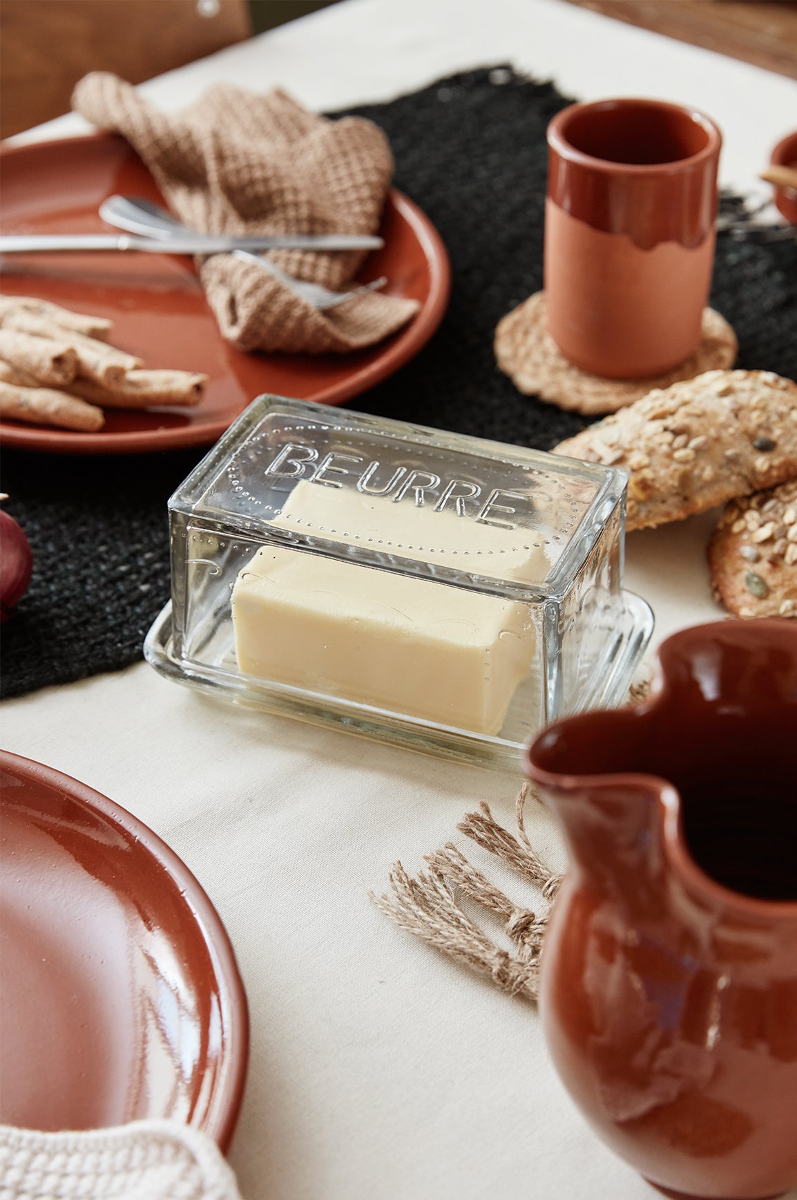 ‘Beurre’ Glass Butter Dish