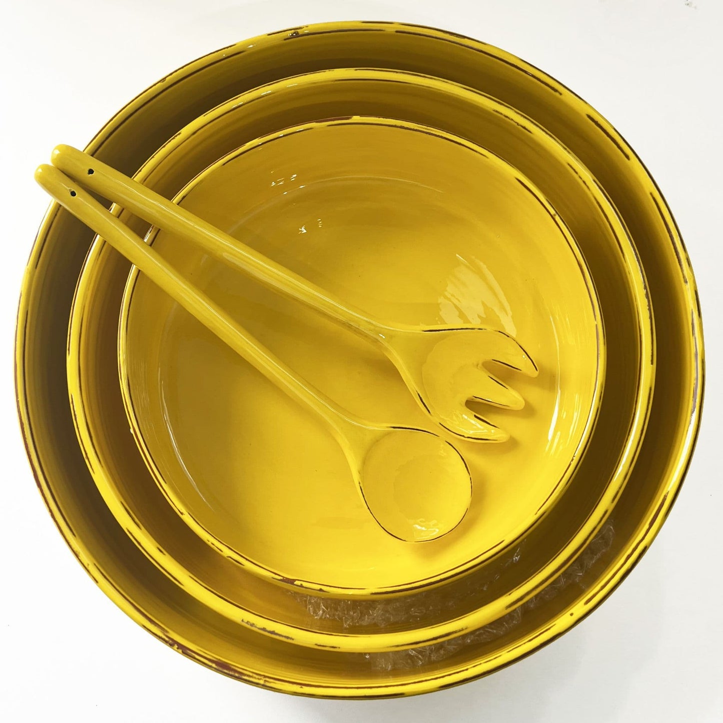 French Nesting Wheel Bowl - Yellow