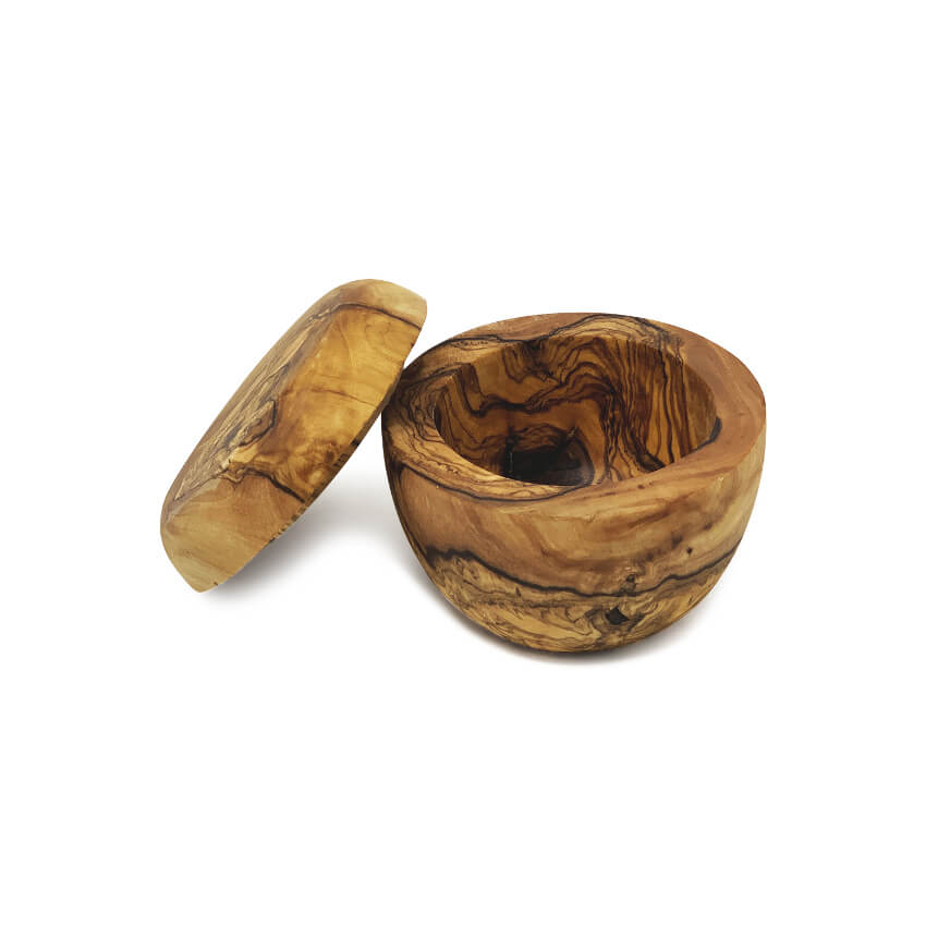 Olive Wood Salt/Pepper Cellar With Lid