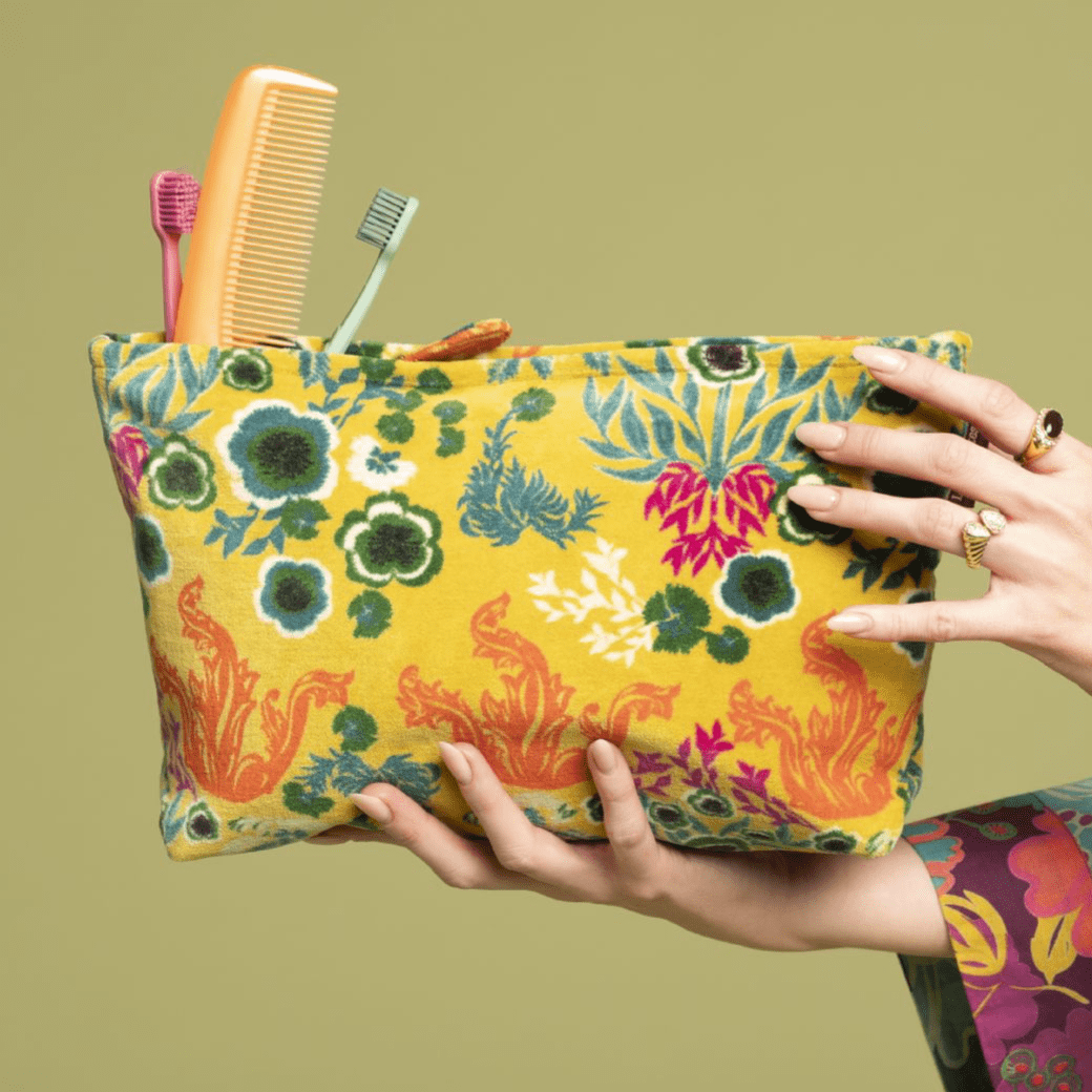 Printed Cotton Velvet - Washbag - Swainston