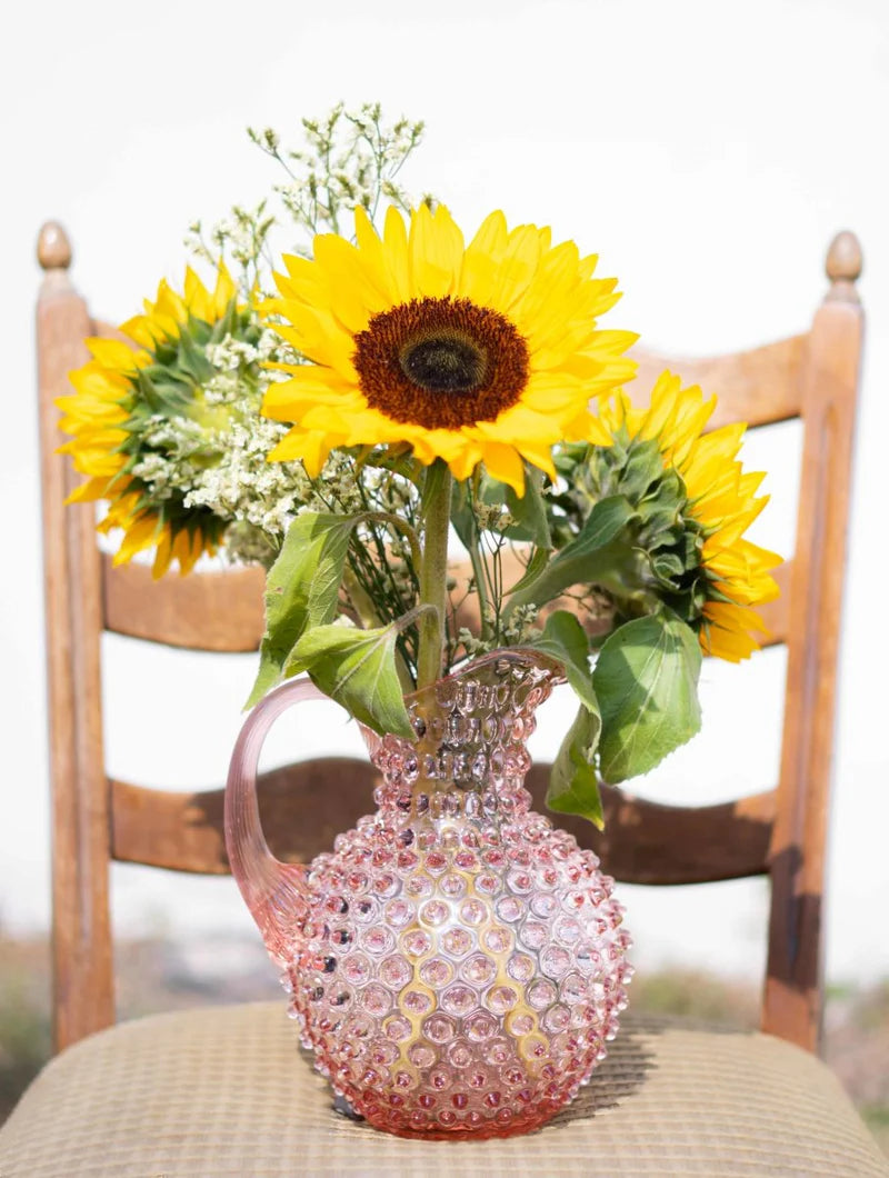 Hobnail Glass Round Jug - 2L