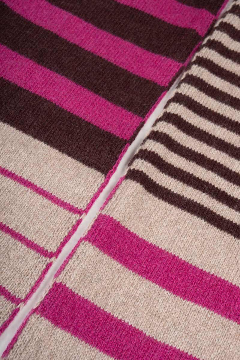 Recycled Cashmere Skinny Striped Scarf