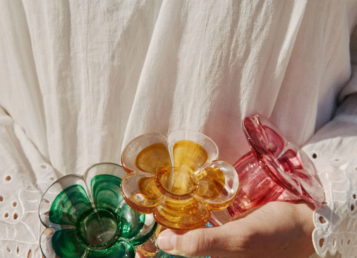Glass Flower Candle Stick