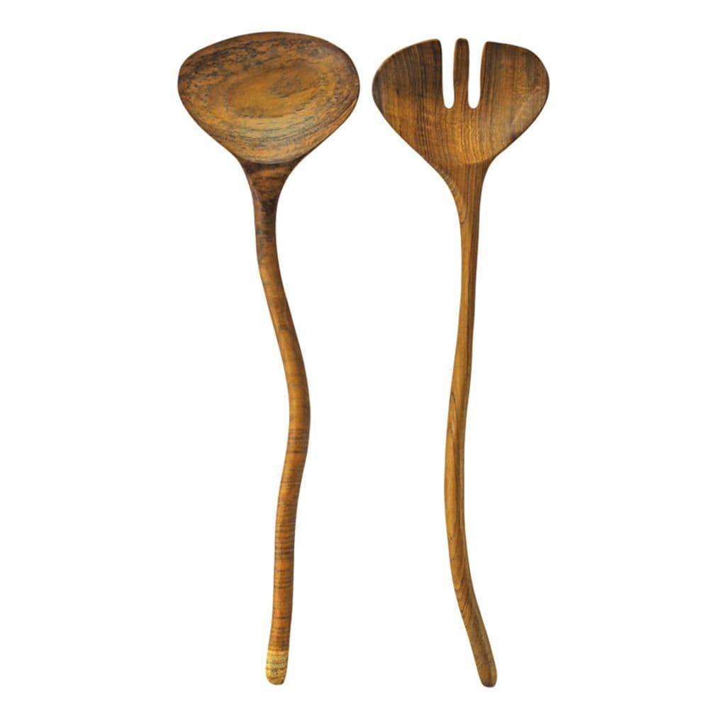 Salad Servers - Natural Teak