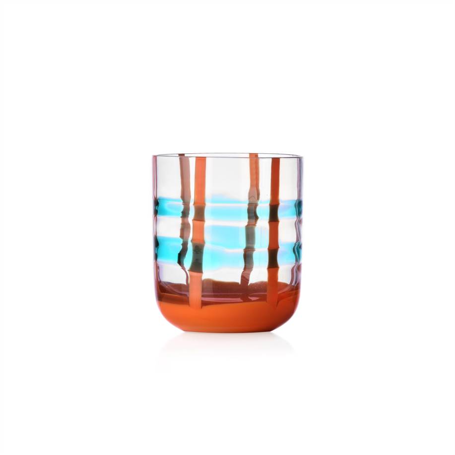 Milanese Glass - Gesti Tumbler - Turquoise & Orange