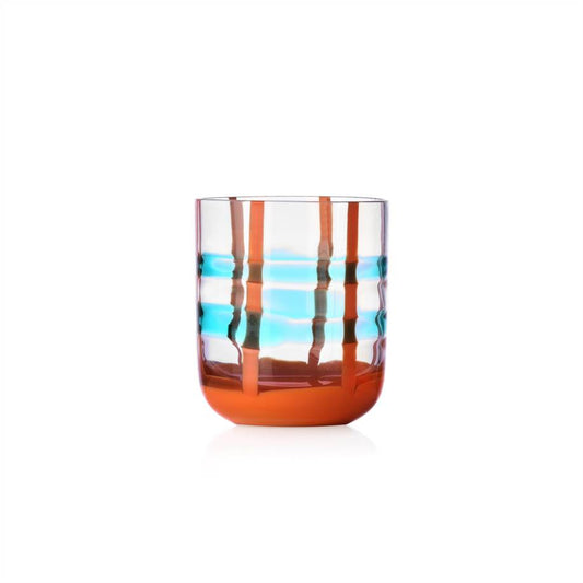 Milanese Glass - Gesti Tumbler - Turquoise & Orange