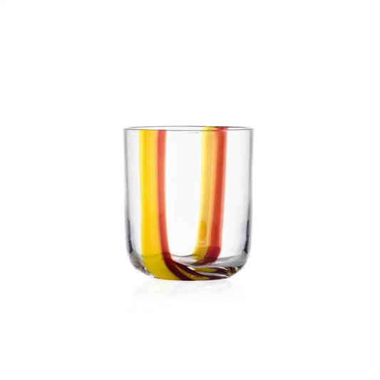 Milanese Glass - Gesti Tumbler - Yellow & Bordeaux