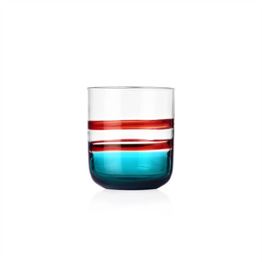 Milanese Glass - Gesti Tumbler - Bordeaux & Light Turquoise