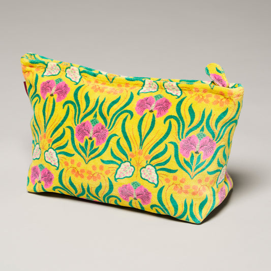 Printed Cotton Velvet - Washbag - Muguet