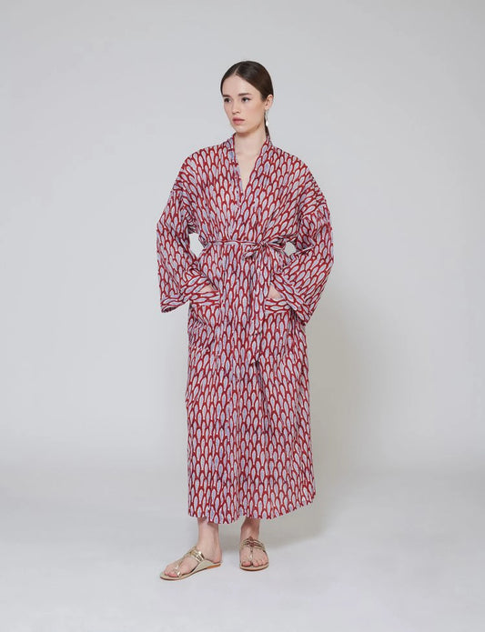 Cotton Robe - Fish