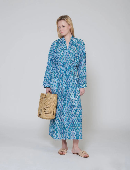 Cotton Robe - Fish
