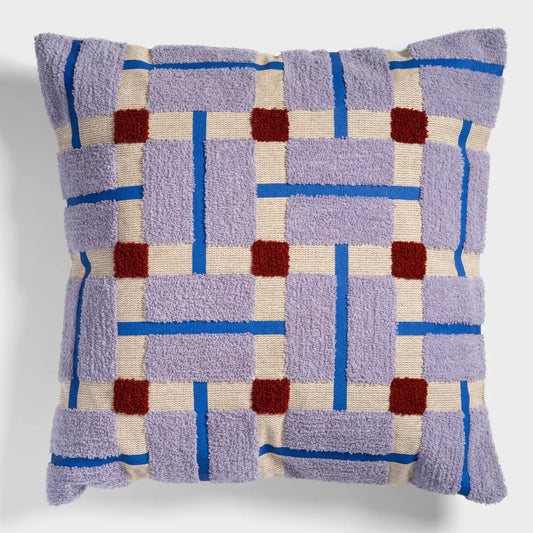 Block Pattern Textured Cushion - Lilac 50x50cm