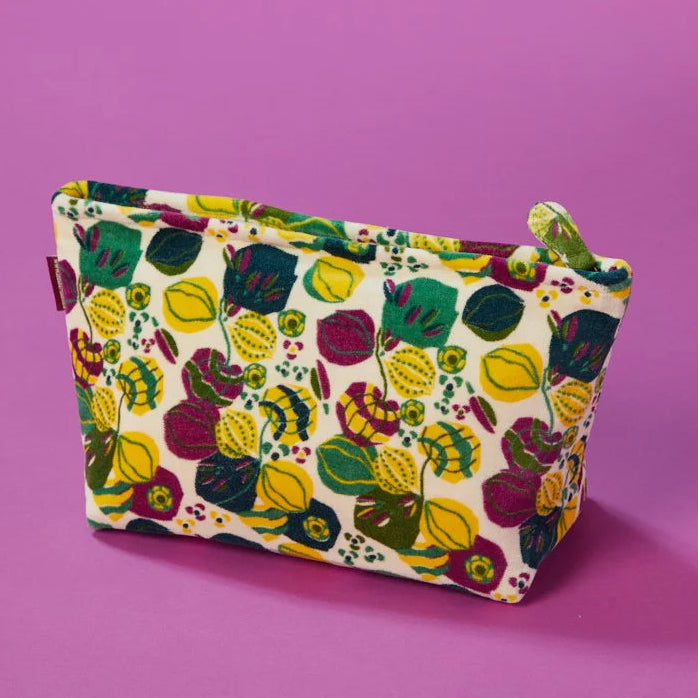 Printed Cotton Velvet - Washbag - Bloom Sand