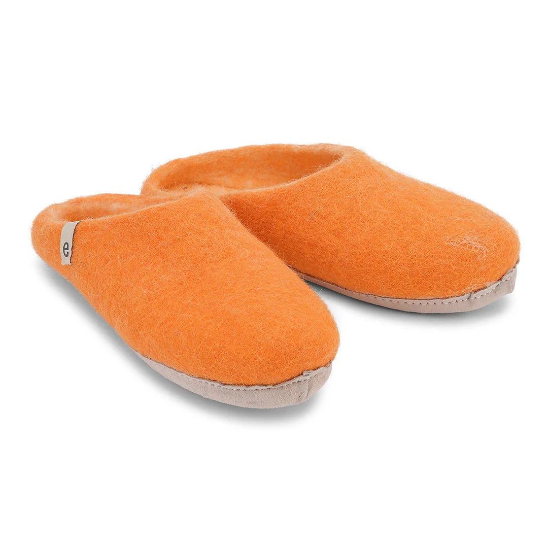 Wool Slippers - Orange