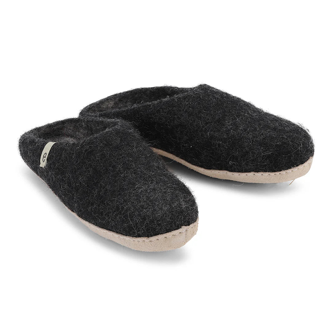 Wool Slippers - Black