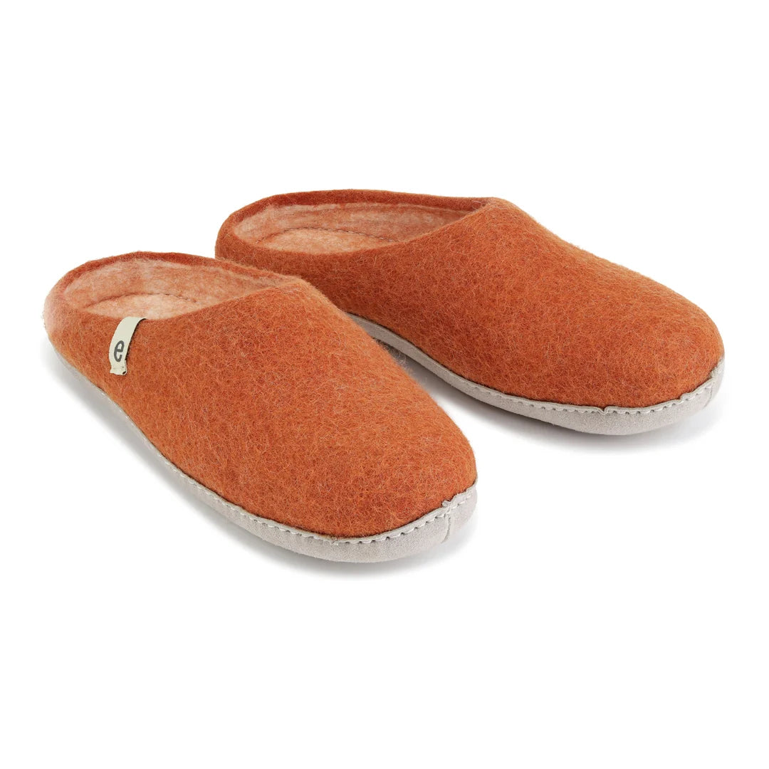 Wool Slippers - Clay
