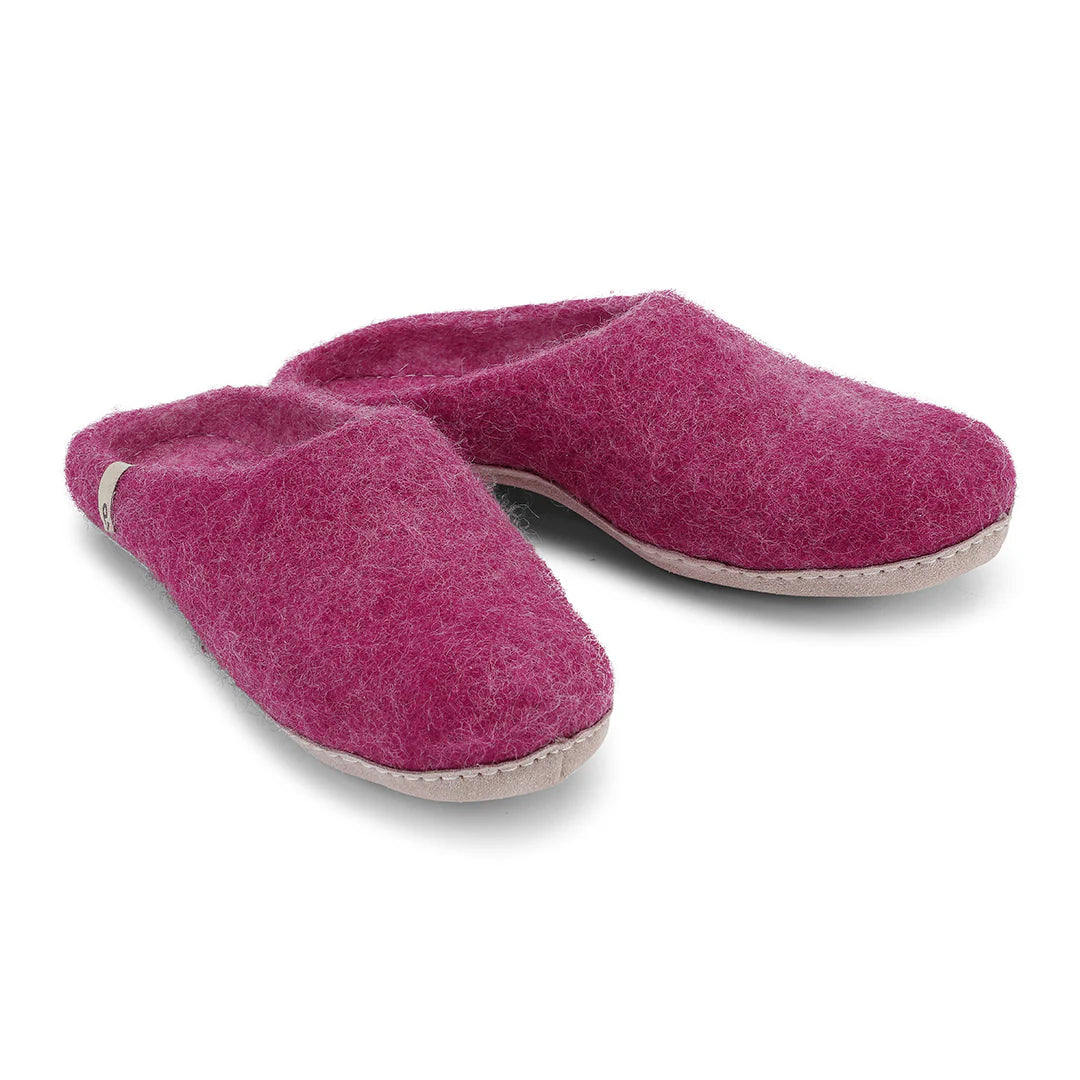 Wool Slippers - Cerise
