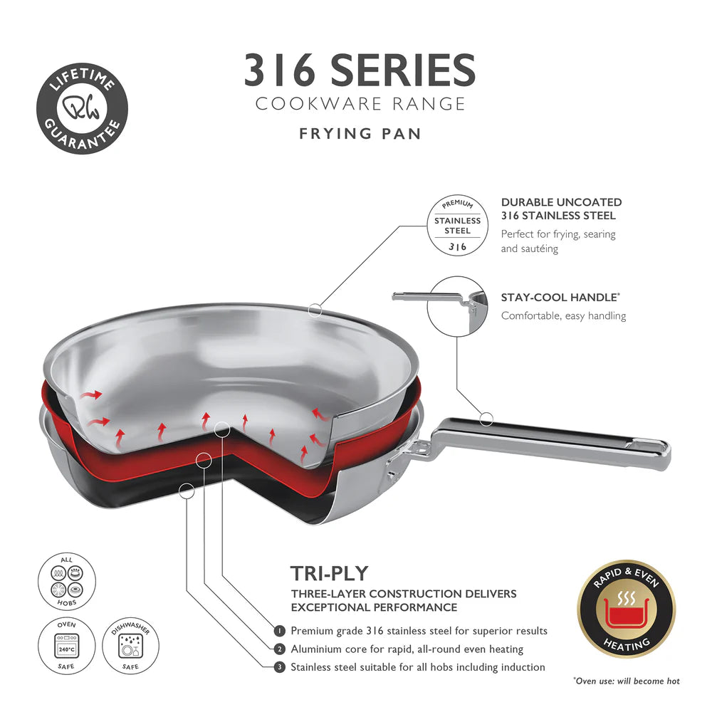 Robert Welch - 316 Series Cookware - Frying Pan 24cm