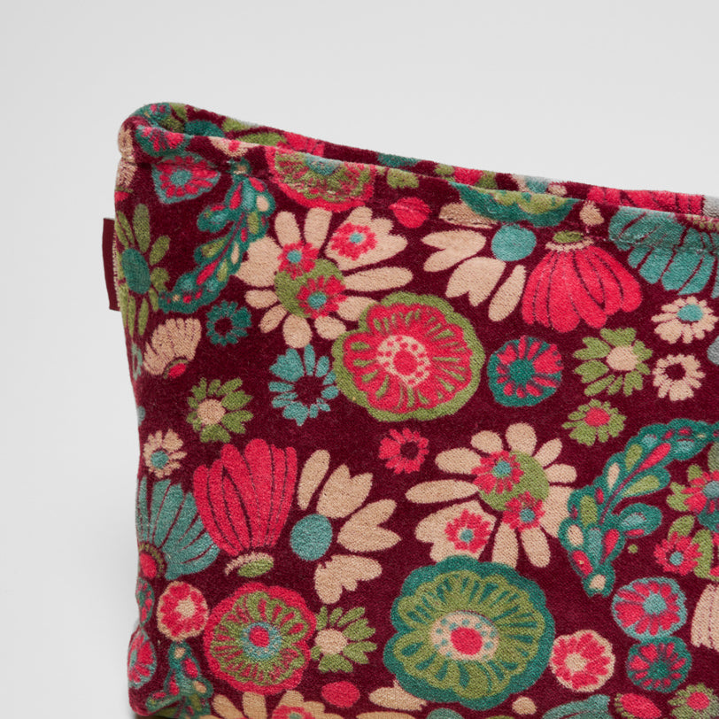 Printed Cotton Velvet - Washbag - Molly Bugundy