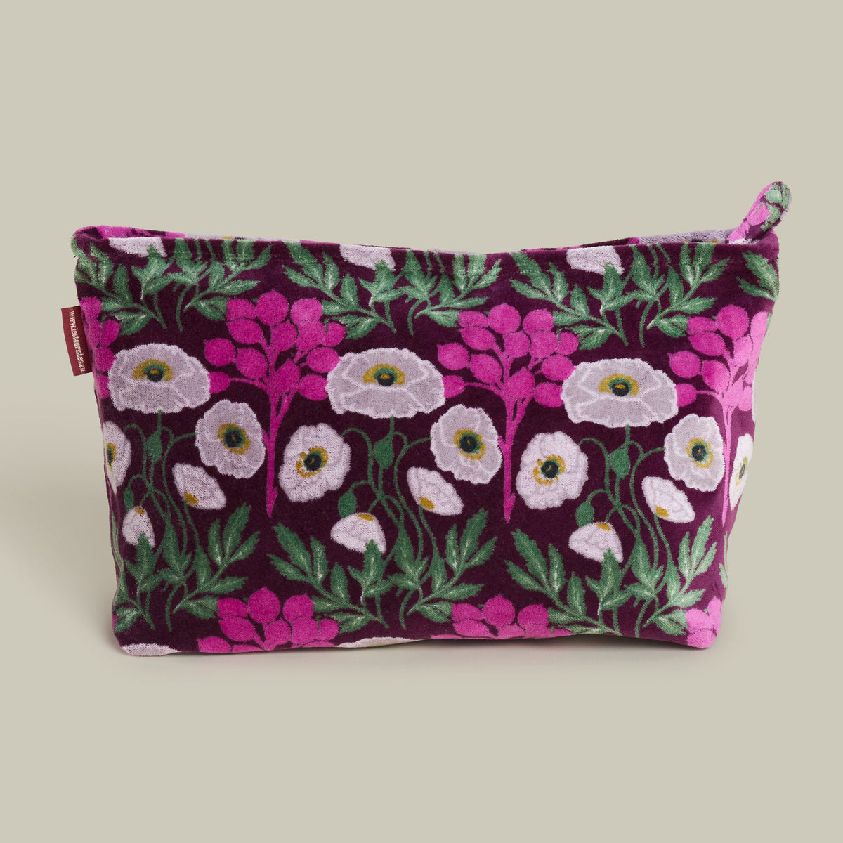 Printed Cotton Velvet - Washbag - Poppy