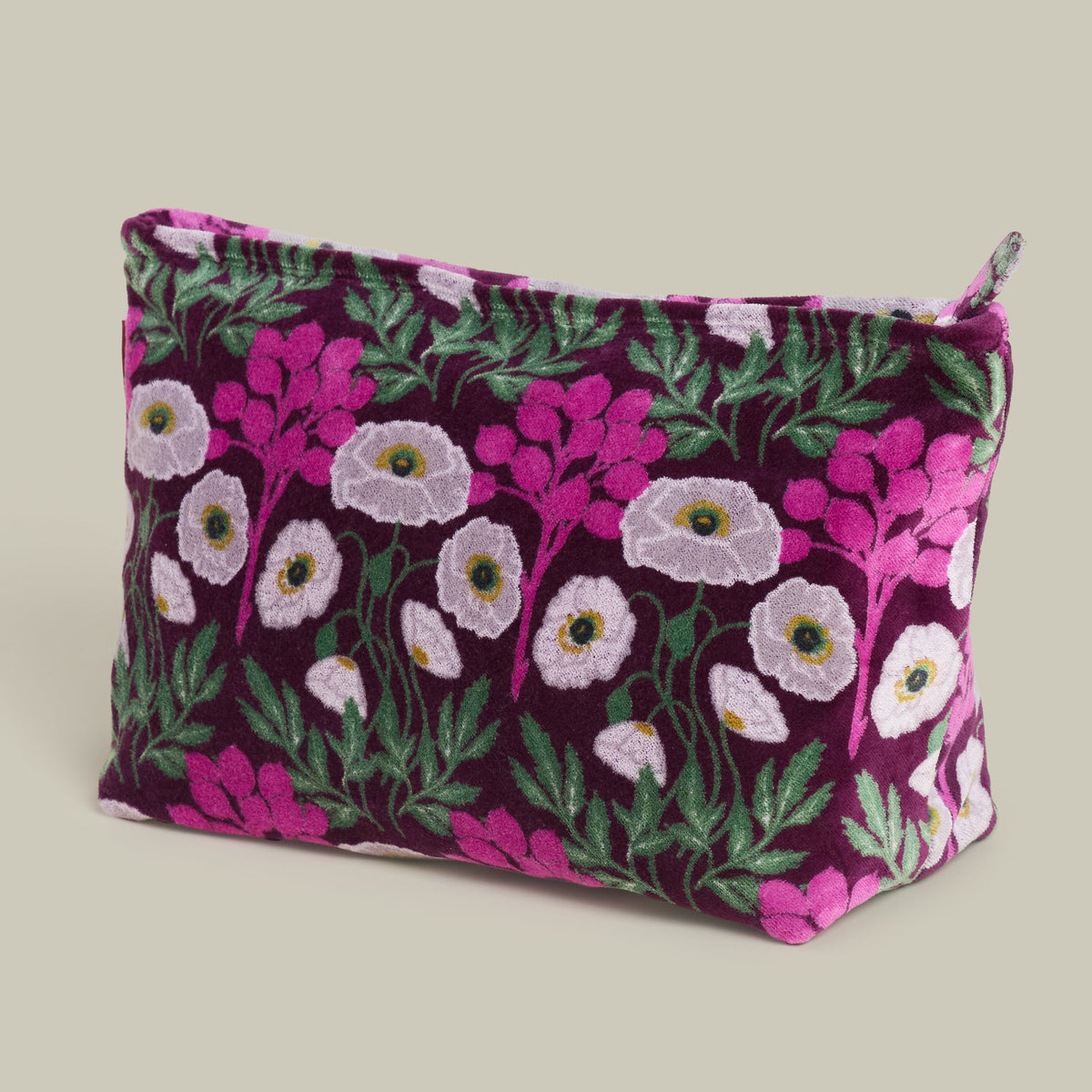 Printed Cotton Velvet - Washbag - Poppy