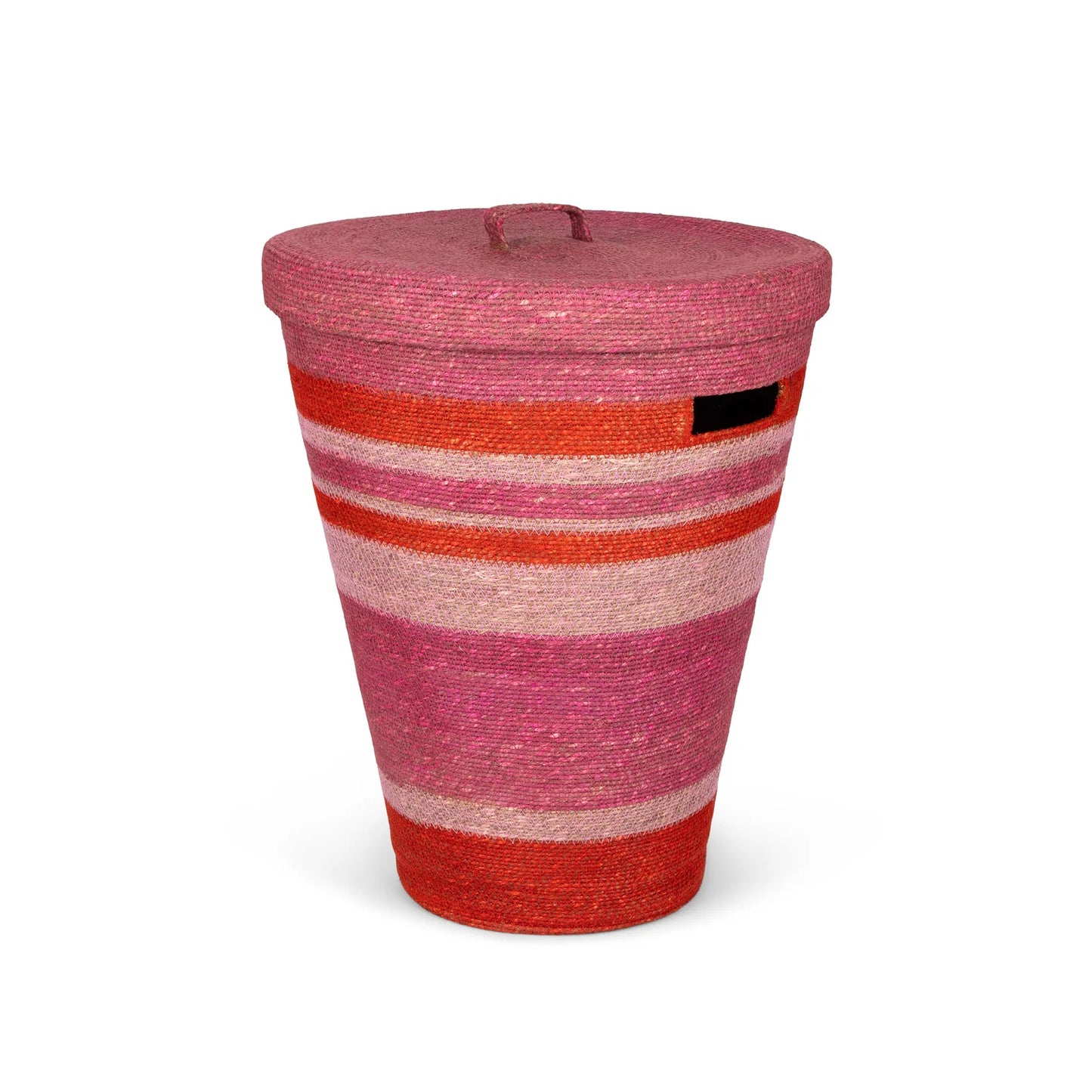 Seagrass Laundry Basket - Pink & Red Stripe