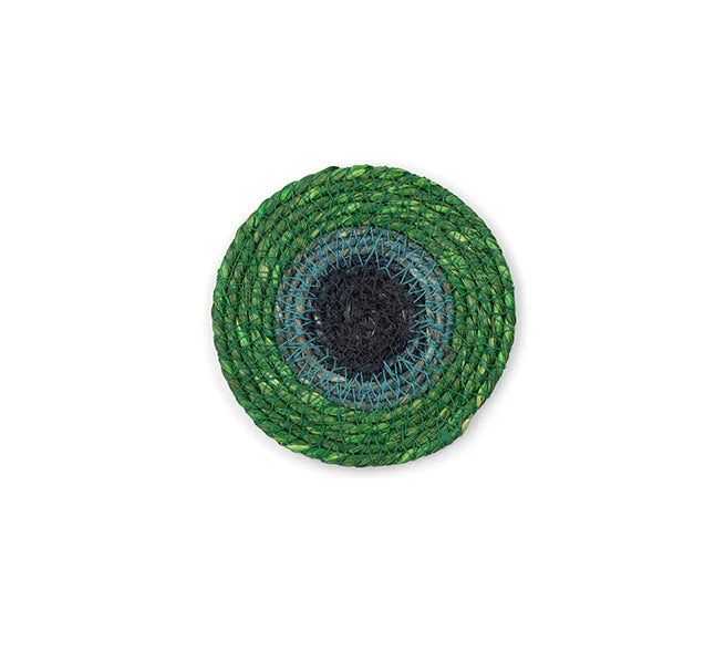Seagrass Coaster - Green & Blue Stripe
