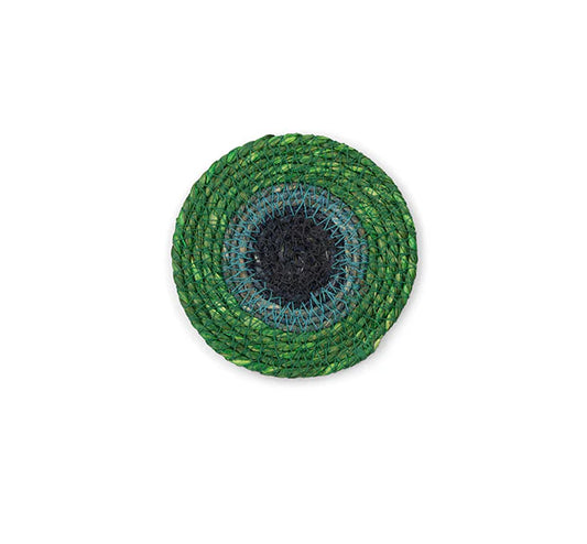 Seagrass Coaster - Green & Blue Stripe