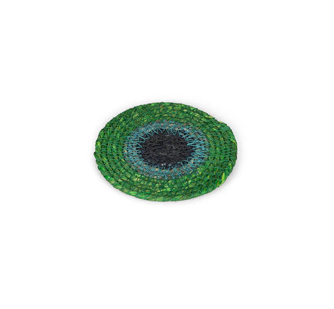 Seagrass Coaster - Green & Blue Stripe