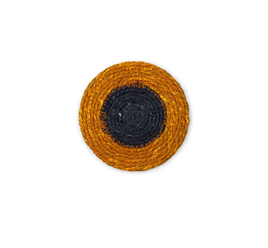 Seagrass Coaster - Midnight Blue & Yellow Stripe
