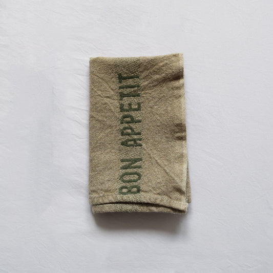 Luxury French Linen Napkin - Bon Appetit