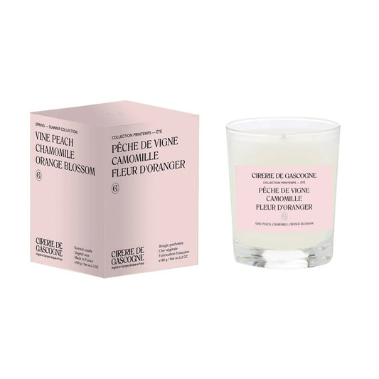Cirerie de Cascogne - Scented Candle - Pêche de Vigne, Camomille & Fleur d'Oranger