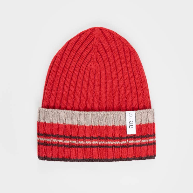 Recycled Cashmere Striped Beanie