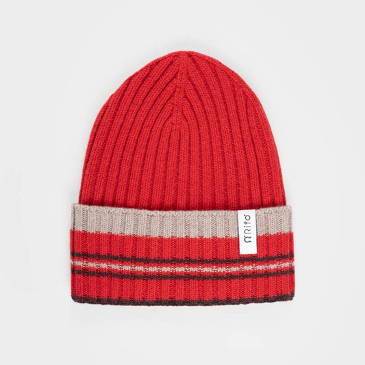 Recycled Cashmere Striped Beanie