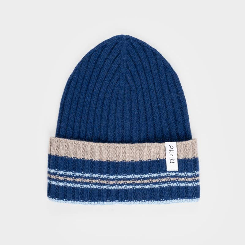 Recycled Cashmere Striped Beanie