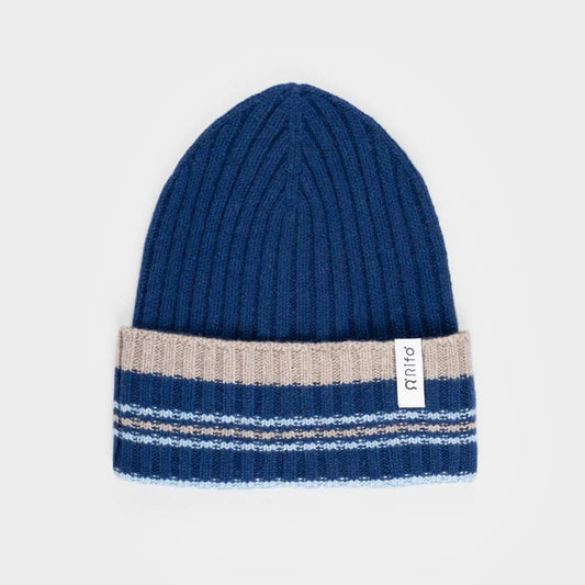 Recycled Cashmere Striped Beanie