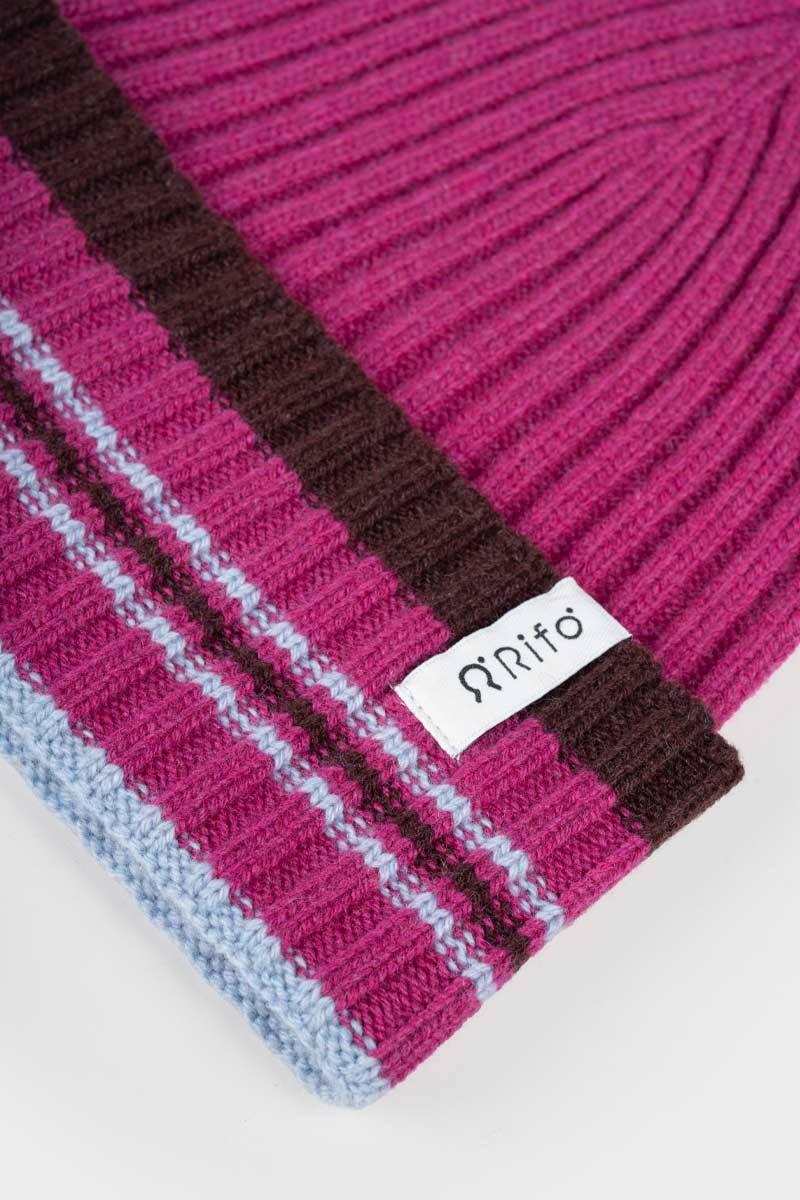 Recycled Cashmere Striped Beanie