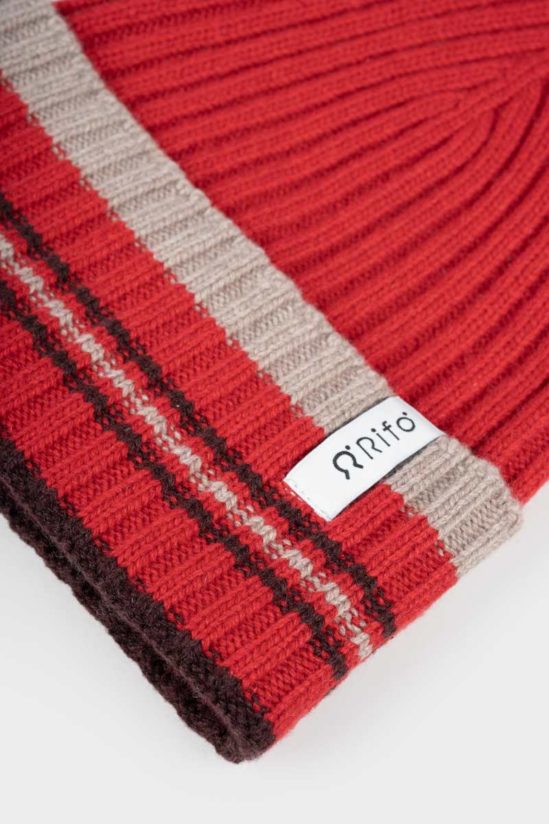 Recycled Cashmere Striped Beanie